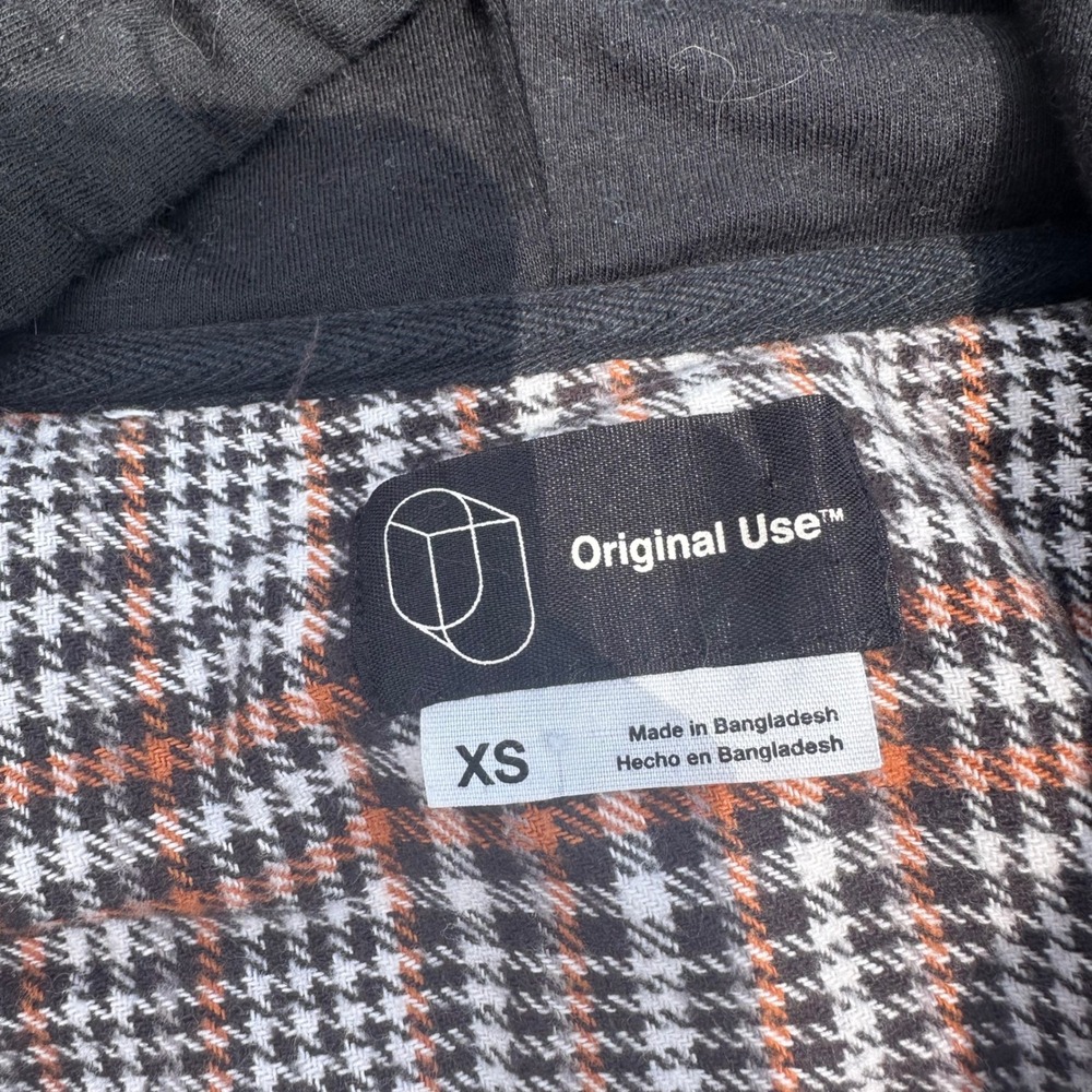 Original Use Plaid Flannel Shirt Jacket‎ with Hood Long Sleeve XS - Picture 2 of 5